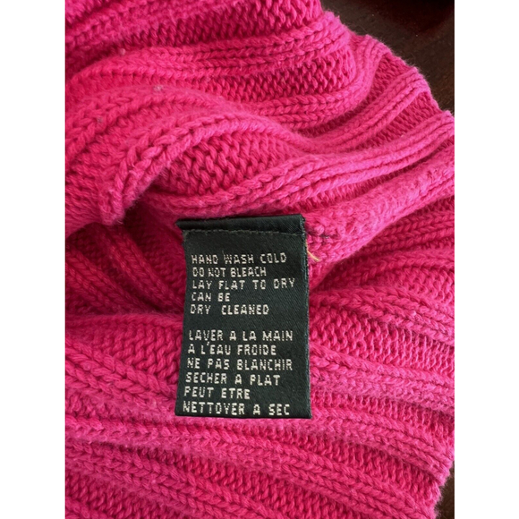 Lauren Ralph Lauren Womens SZ L Heavy Ribbed Knit Mock Neck Sweater Pink - Picture 7 of 7